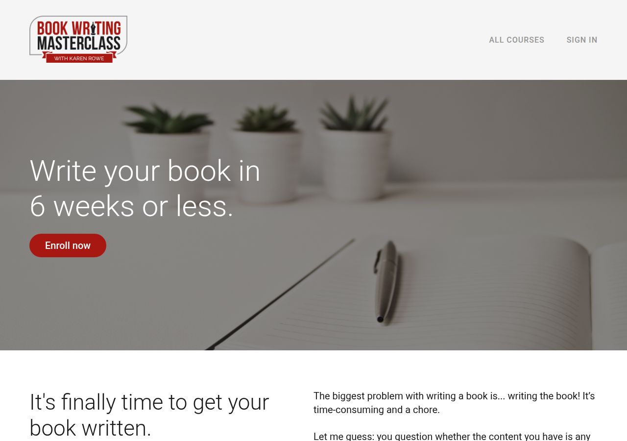 Screenshot of Book Writing Masterclass course page