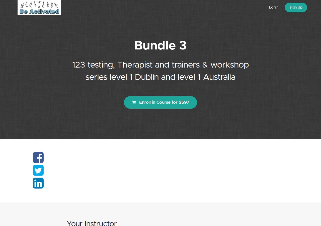 Screenshot of Bundle 3 | BeActivated 123 course page