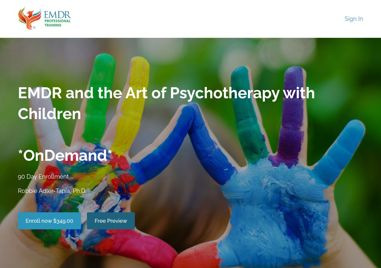 Screenshot of *OnDemand* EMDR and the Art of Psychotherapy with Children course page
