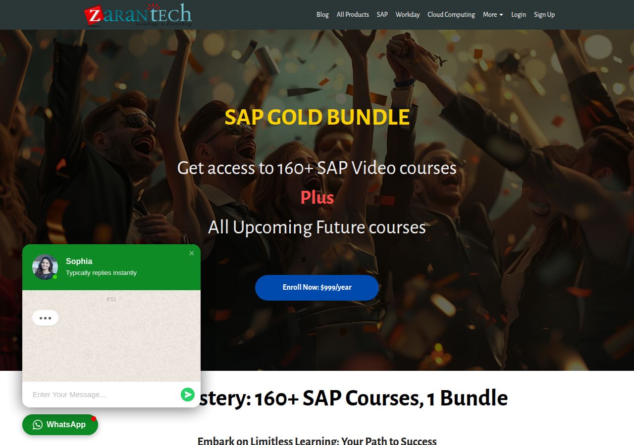 Screenshot of SAP GOLD BUNDLE | ZaranTech course page