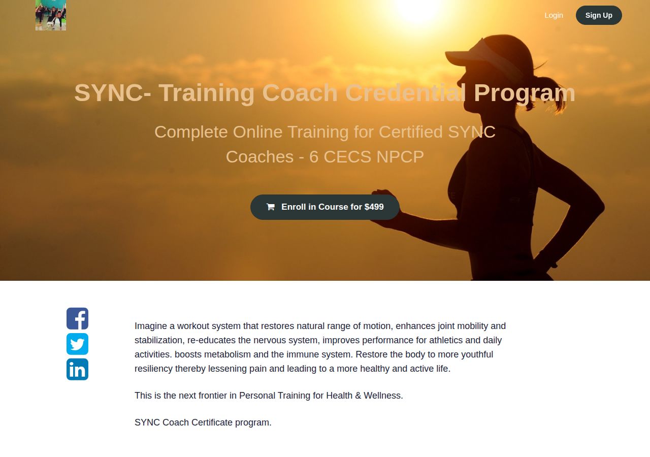 Screenshot of SYNC- Training Coach Credential Program - Balancepoint Online course page